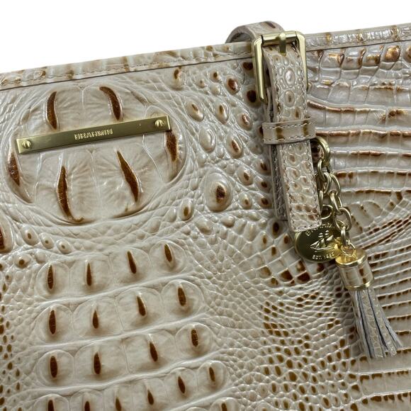 Brahmin Medium Asher Melbourne Tote Bag Shoulder Bag Leather Tan - Picture 5 of 10